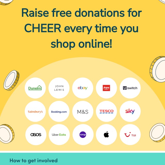 Raise free donations for CHEER when shopping online with @easyfundraising It won’t cost you a penny extra.All you need to do is:1. Go to https://www.easyfundraising.org.uk/causes/cheer/ and join for free.2. Install the app and Donation Reminder extension.3. Activate your donation before shopping online and the retailer will automatically donate to us for free!Thank you for your support.