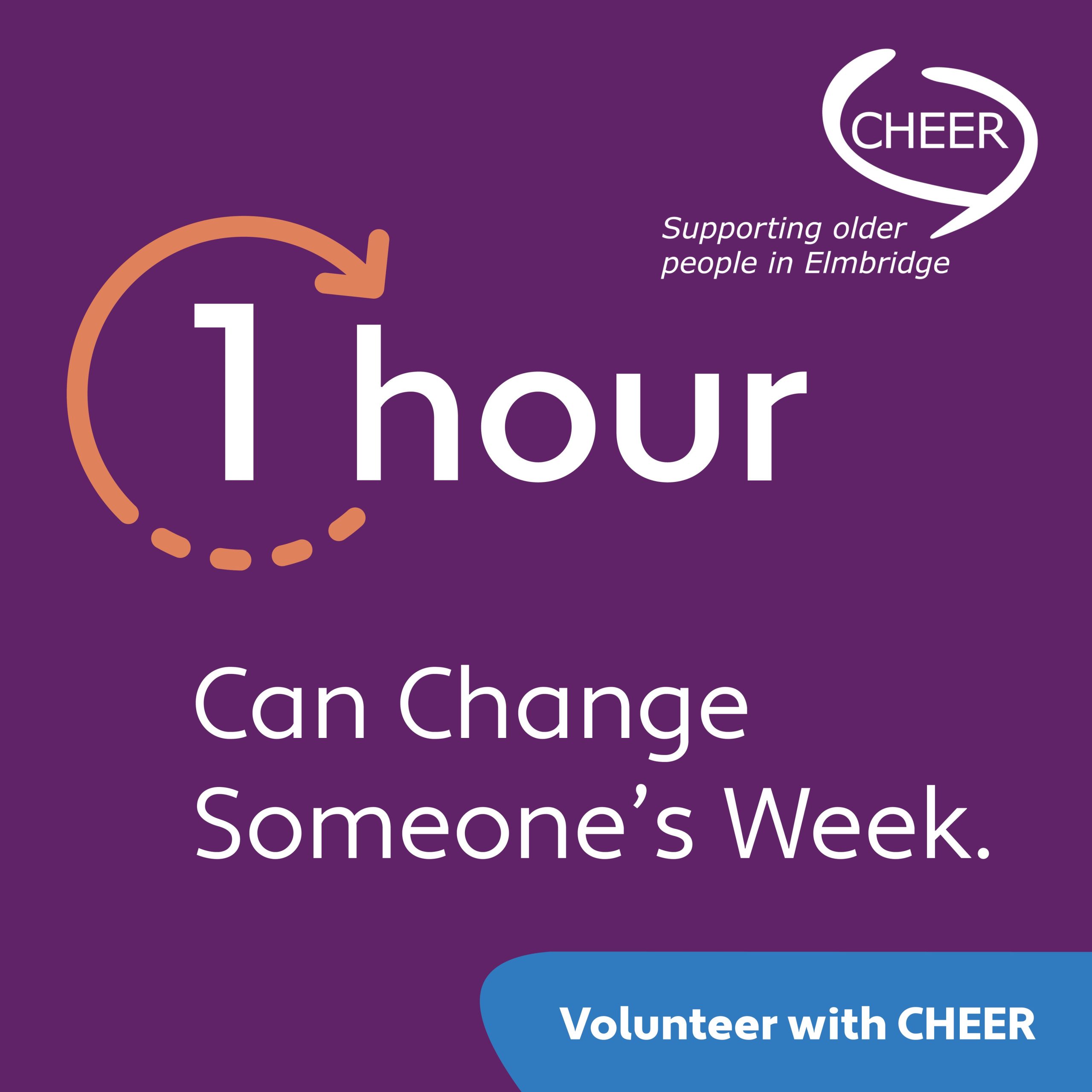 Many older people in Elmbridge spend long periods without meaningful conversation or company. Just one hour a week could bring friendship, connection and something to look forward to.

As a CHEER volunteer, you'll help an older person feel less isolated and more connected to their community. And you might be surprised by how much you gain too.

Interested in making a difference?
Visit: www.cheer-elmbridge.org.uk/volunteer

#VolunteerWithCHEER #MakeADifference #Elmbridge