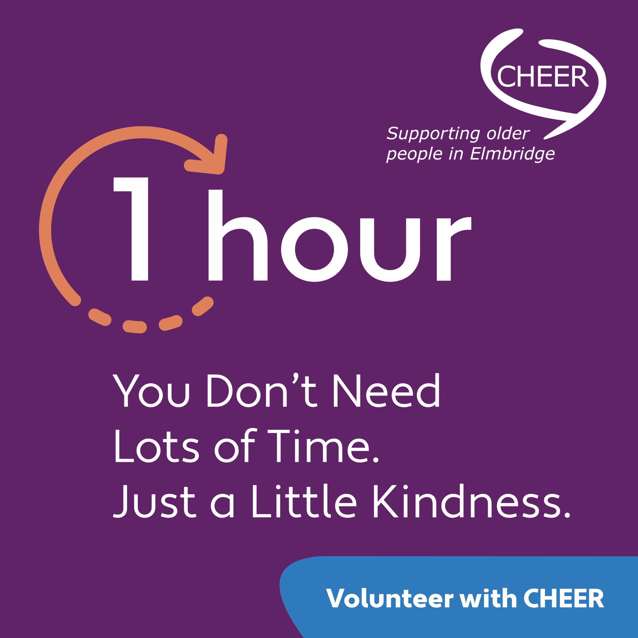 Worried you don’t have enough time to volunteer?

Many CHEER roles are flexible and can fit around work, family and other commitments.

Whether you’d like to befriend, support events, help with transport or share professional skills, we’ll help find a role that suits you. 

Every contribution matters.

Visit: www.cheer-elmbridge.org.uk/volunteer

#VolunteerWithCHEER #FlexibleVolunteering #Elmbridge