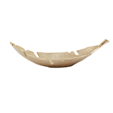 Prato Gold Finish Curved Leaf Dish