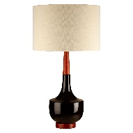 Sirus Table Lamp With Wood And Ceramic Base