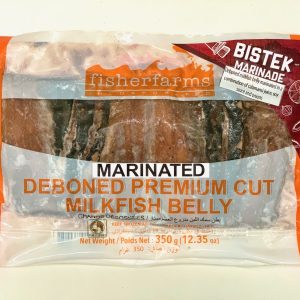 FISHER FARM MARINATED DEBONED PREMIUM CUT MILKFISH BELLY 350g e