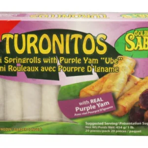 GOLDEN SABA TURONITOS MINI SABA BANANA ROLL WITH PURPLE YUM  454g (READY TO FRY)