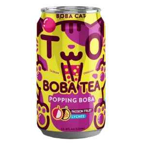 BOBA CAT BOBA TEA POPPING BOBA PASSION FRUIT LYCHEE FLAVOR 320 ml