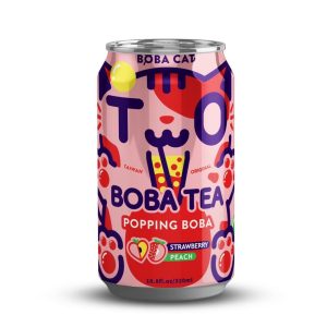 BOBA CAT BOBA TEA POPPING BOBA STRWBERRY PEACH 320ml