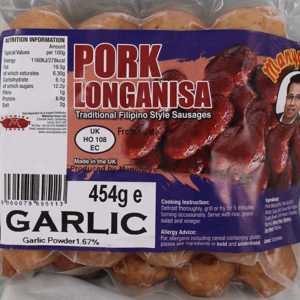 Mandhey's Manyaman Pork Longanisa Garlic 454g