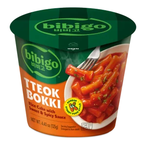 BIBIGO Tteokbokki Rice Cake Cup Sweet & Spicy 125g